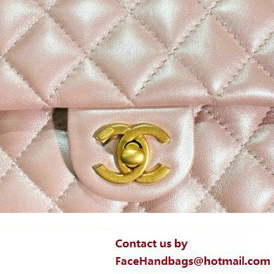 chanel Shiny Lambskin, Imitation Pearls  &  Gold-Tone Metal Mini Flap Bag PINK AS4385 2024